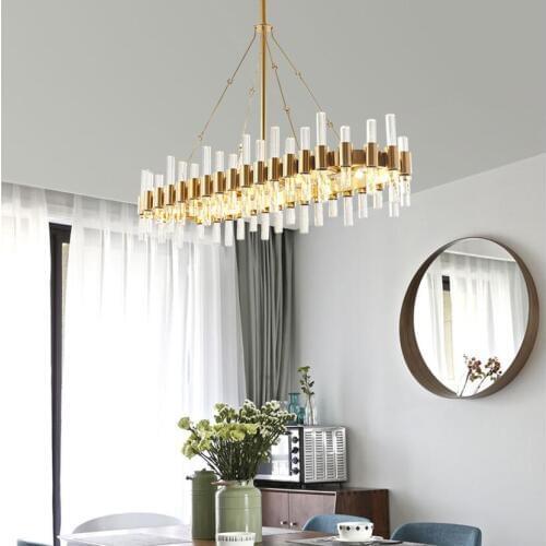 Modern light luxury chandelier rectangular designer model room restaurant hotel commercial chandelier