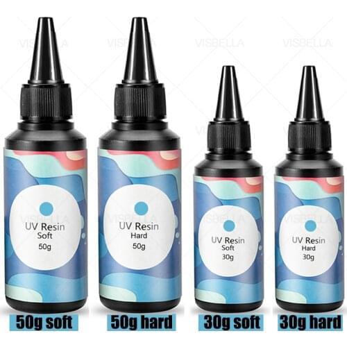 UV Resin Hard Soft Glue Crystal Clear Ultraviolet Curing Sunlight Activated UV Glue for Making Jewelry Handicrafts Epoxy Resin