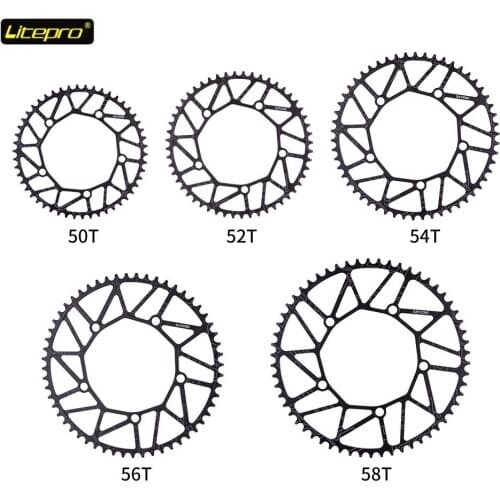 Bicycle Chainwheel Positive Negative-Teeth CNC Hollow Single Crankset Disc 50/52/54/56/58T BCD130 Folding Bike Tooth-Disc