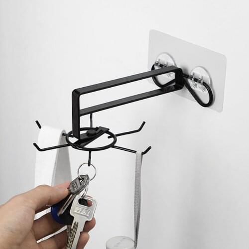 360 Degree Rotating Storage Hook Household Kitchen Hanging Kitchenware Storage Key Clothes Hanger Hanging Rack Wall-mount Hook