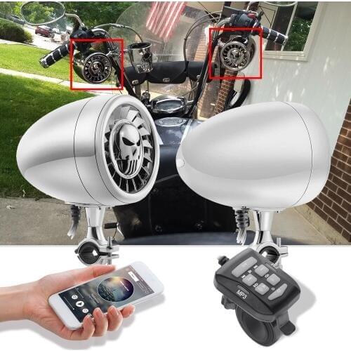 High Performance 5 Inches Waterproof ATV/UTV/RZR Motorcycle Bluetooth Speaker Heavy Duty Bass Boat Audio System AUX MP3