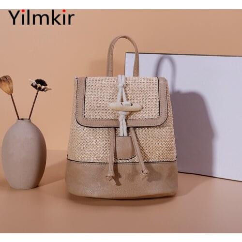 Yilmkir Women's Wicker Backpacks