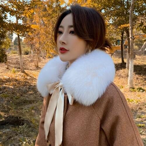 ZDFURS * real fox fur collar muffler fur scarf for winter fox fur collar for wool coat Coat decoration lovely collar for girl