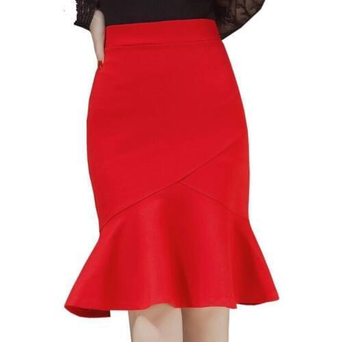 S-5XL Plus Size Skirt High Waist Skirts Womens Knee Length Bottoms Ruffles Skirt Saia skirts womens