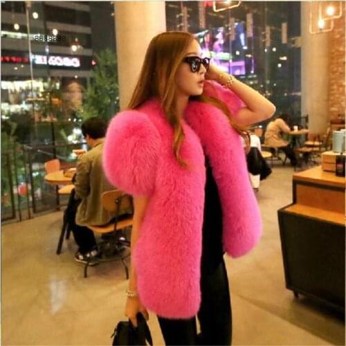 Natural fur fox fur coat 2020 new fox fashion fur vest leather grass fox fur short-sleeved vest fur