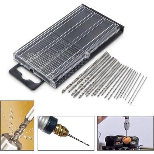 ZLinKJ 20Pcs 0.3mm-1.6mm High Speed Steel Mini drill bit HSS Micro Twist Drill Bit Set Model Craft With Case Repair Parts