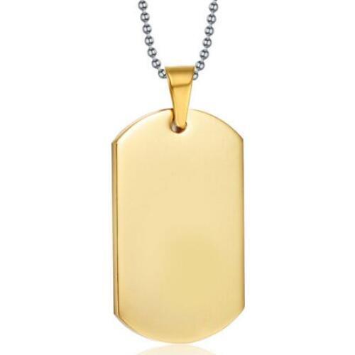 Gold dog tag cheap custom blank gold dog tag high quality custom Laser engraving dog tag