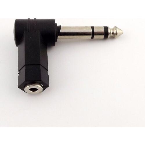 1pcs 3.5mm Stereo Female to 6.35mm 1/4" Male Right Angle Headphone Audio Adapter