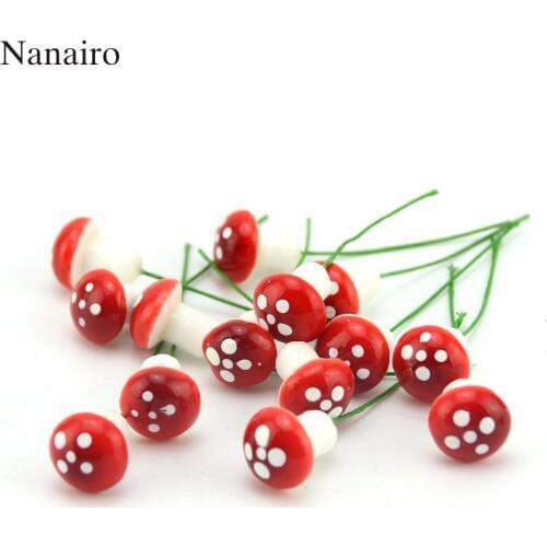10pcs Mini Foam Mushroom Artificial Plant Flower For Wedding Fungus Decoration DIY Wreath Gift Scrapbooking Craft Bacterium