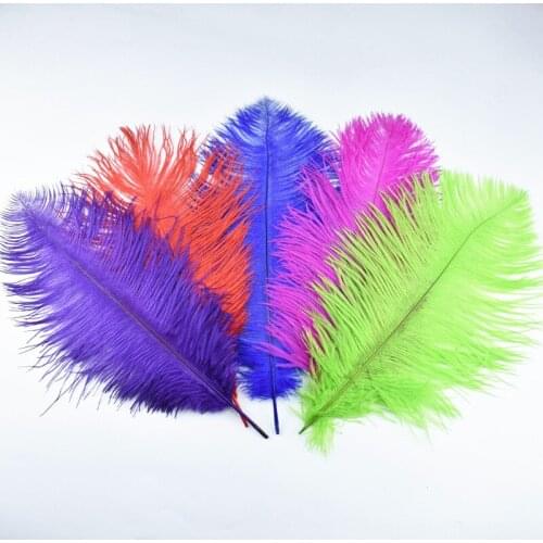 10Pcs/Lot Colored Ostrich Feathers for Crafts 35-40CM 14-16" ostrich feather decor Home Wedding Decoration Carnaval Assesoires