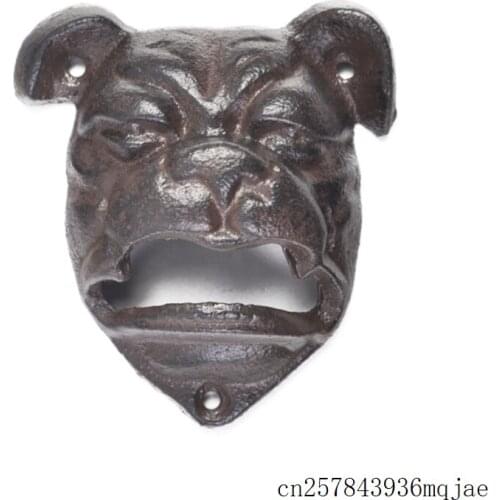 10pcs Dog Head Bottle Openers Vintage Animal Head Shape Beer Opener Cast Iron Wall Mount Bottle Opener