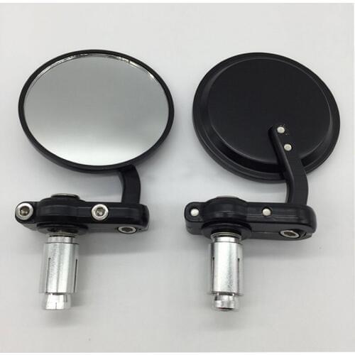 2pcs Motorcycle 3" Round 7/8" Handle Bar End Mirrors CNC aluminum For Harley Honda Suzuki Yamaha Cafe Racer Bobber 5 colors