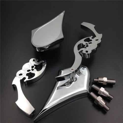 Motorcycle Side Rearview Mirrors Chrome Custom Skull Blade For Honda For Kawasaki Ninja For Yamaha For Suzuki Cruiser Bikes