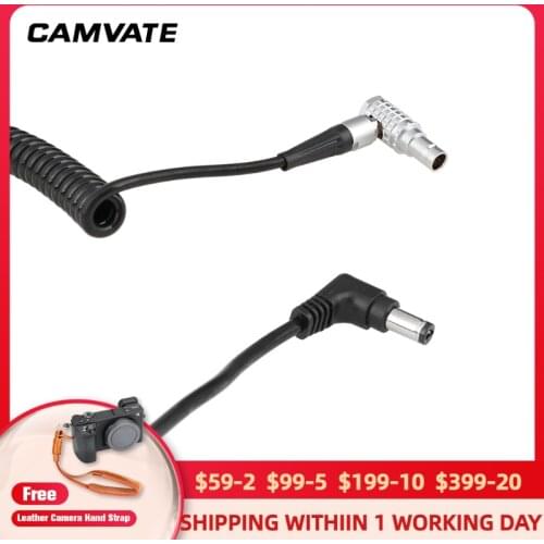 CAMVATE 2 Pin Push-Pull Right-Angle Connector To DC 2.5mm Plug Power Coiled Cable For Mini-Converters/Digital Video Recorders