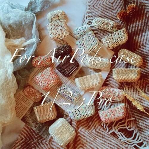 Luxury 3D Bling Diamonds Hard Case For Apple Airpods 1 2 Protective Wireless Bluetooth Earphone Accessories Cover Charging Box