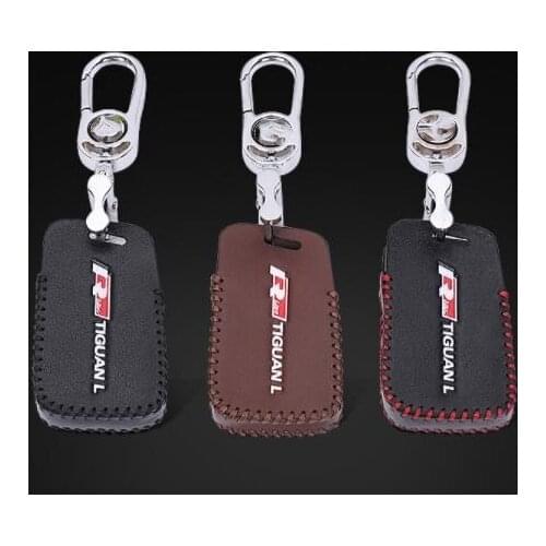 For Volkswagen Tiguan L 2017-2019 Cowhide Leather Car Key Case Scratch protection Car styling