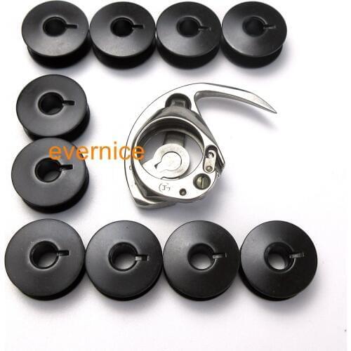 Shuttle Hook 6028 +10 Bobbins For Singer 17-1-6 8-18 20 24 26 17U130 141 241 242 18U122 222