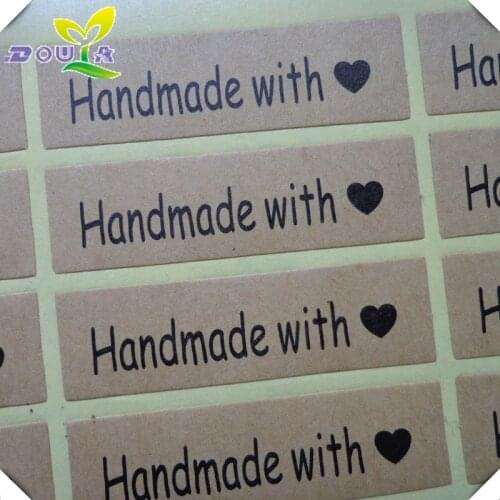 "Handmade" with love into love handmade baking packed cake box decorative sticker