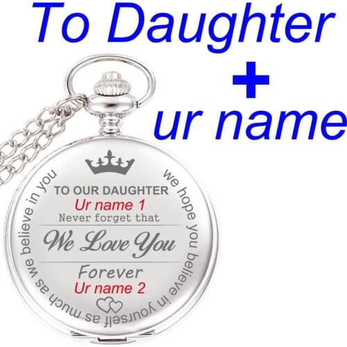 To Daughter Mom Wife Keepsake From Dad Mom Husband Birthday Gift Unique Presents Customize With Your Name Engraved Pocket Watch