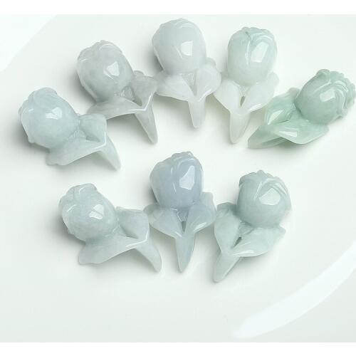 Drop Shipping Natural Jadeite A Grade Jades Stone Pendant Necklace Carved Roses Womens Jades Stone Fashion Jewelry