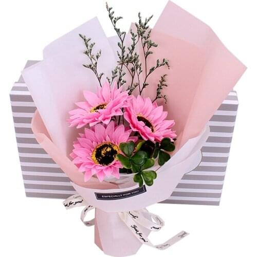 Hot Teachers Day Mothers Day Eternal Flower Small Gift Starry Dried Flower Rose Sunflower Soap Artificial Mini Bouquet Wedding