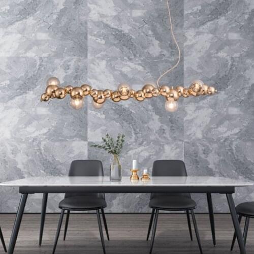 Italy Designer Stainless Steel Ball Led Pendant Lamp Art Caterpillar Gallery Livingroom Studio Bar Decoration Hanging Lighting