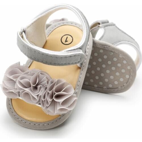 Summer Newborn Baby Girls Flower Sandals Fashion Soft-soled Non-slip Toddler Shoes 0-18M Ins 2021