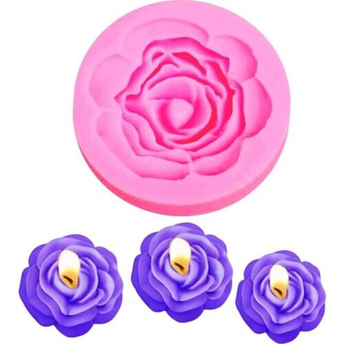 M573 Succulents Epoxy UV Resin Rose Silicone Soap Mold Cake Fondant Decorating Dry Polymer Clay Sugarcraft Mould 5.6*1.7cm