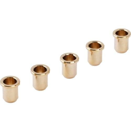Musiclily Pro 14mm Brass Bass String Ferrules Bushings Through Body for Jazz Bass/Precision Bass, Gold (Set of 5)