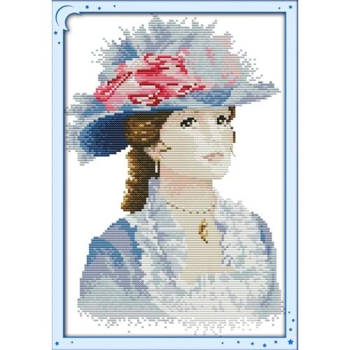 Elegant lady (2) cross stitch kit people 18ct 14ct 11ct count print canvas stitches embroidery DIY handmade needlework