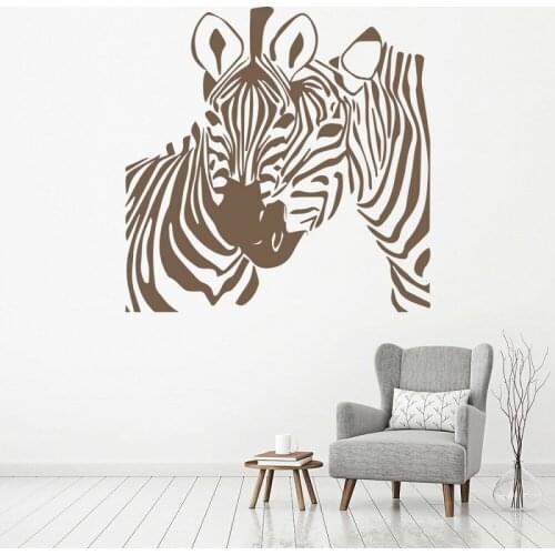 Two Zebra Wild Animal Wall Sticker Vinyl Wall Sticker Home Decoration Sticker Zoo Wall Decoration Fashion Art Sticker dw05