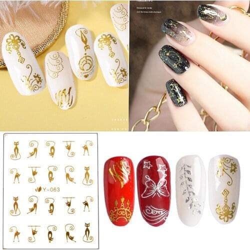 New Complete Set Of Nail Watermark Gold and Silver Hot Stamping Stickers 30pcs Dream Catcher Sets DIY Nail Art