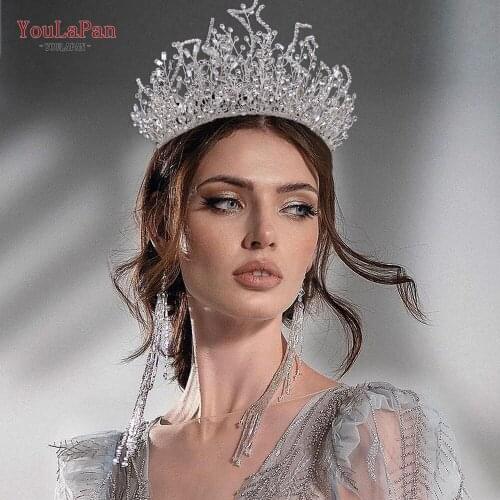 YouLaPan HP369 Whole Sale Crown for Wedding Bridal Headpiece Crystal Wedding Hair Accessories Bridal Tiara Luxurious Headwear
