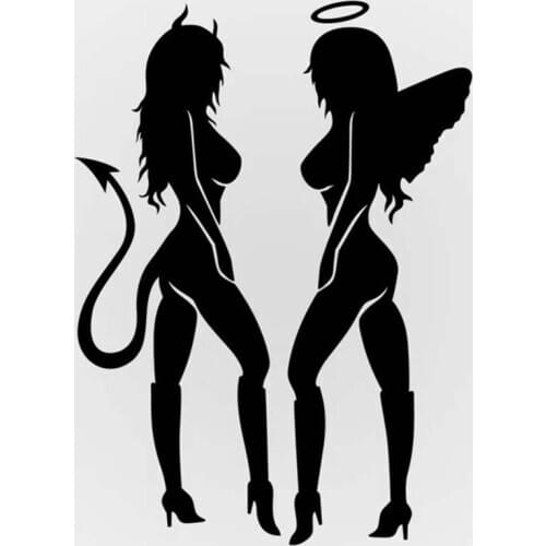 Personalized Car Stickers Decals Bumper Sticker Cover Scratches Beauty Temptation To Angels And Demons Car Styling R1-002