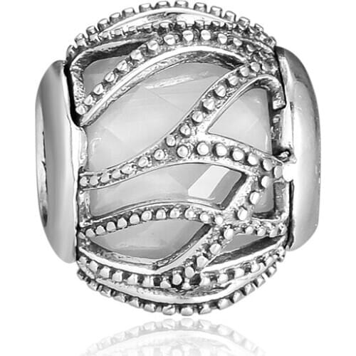 Charms 925 Silver Original Fit Pandora Bracelets Sterling Silver Clear Intertwining Charm Beads for Women diy Jewelry Making