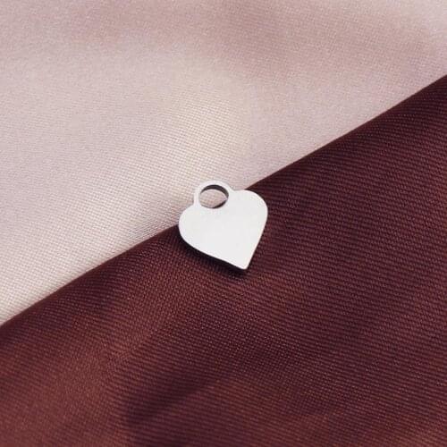 10pcs/Lot Heart Charms Stainless Steel Pendant DIY Jewelry Making Necklace Bracelet Keychain Accessoreis 10*11mm