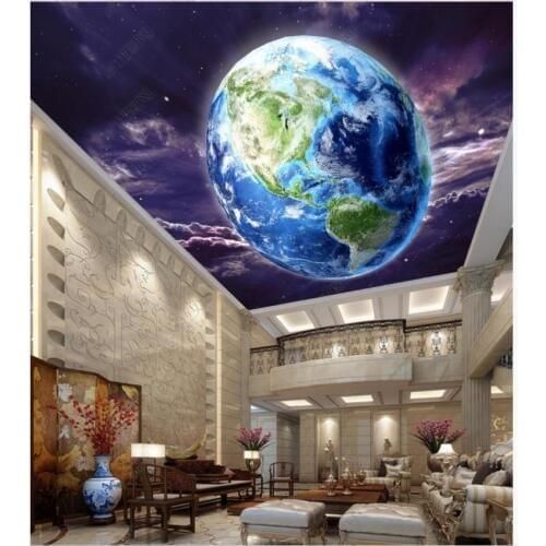 Custom photo wallpaper for walls 3 d ceiling mural wallpapers Sky cosmic earth ceiling zenith mural wall papers home decor