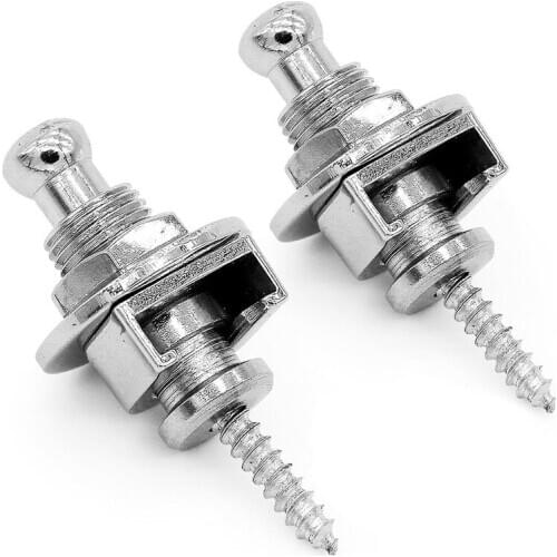Premium Guitar Strap Locks and Buttons Security Quick Release Straplocks Strap Retainer System Nickel (Pack of 2)