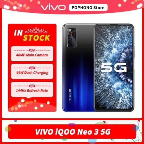VIVO iQOO Neo 3 5G Gaming Phone 6.57 inch 144Hz Snapdragon 865 Reverse Charge Fingerprint ID Google Play NFC Wi-Fi 6