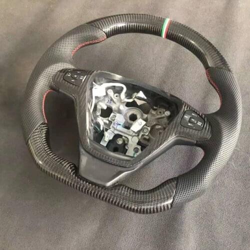 Cuatomized Gloss/Matt Carbon Fiber Sports Steering Wheel Alcantara Leather Replacement for Ford Escort 2015-2021