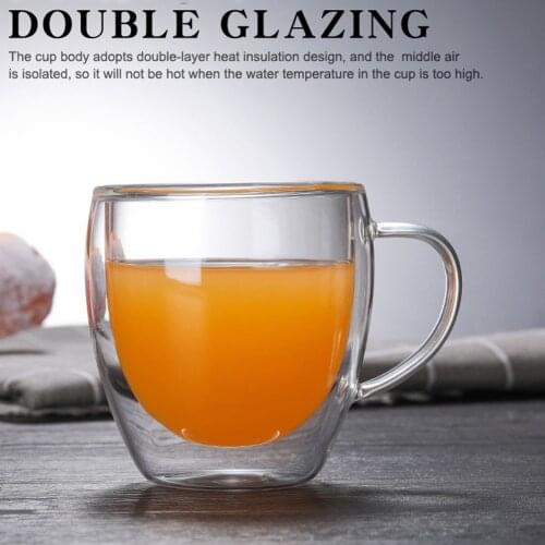 Glass Tea Cup Double Wall High Quality Drinkware for Drinking 1 pc Party Wedding Supplies Tableware Glass Coffee Cup
