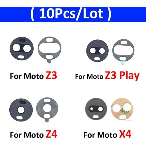 10Pcs Rear Back Camera Glass Lens For Moto One Vision Hyper Fusion E7 G8 G9 Plus Z4 Z3 Play G8 power Lite With Ahesive Sticker