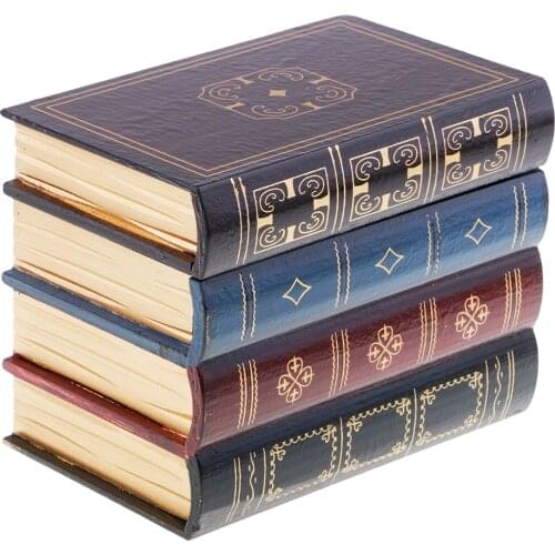 Vintage Wooden Boxes Book Type for Jewelry Storage Home Shop Shelf Decor