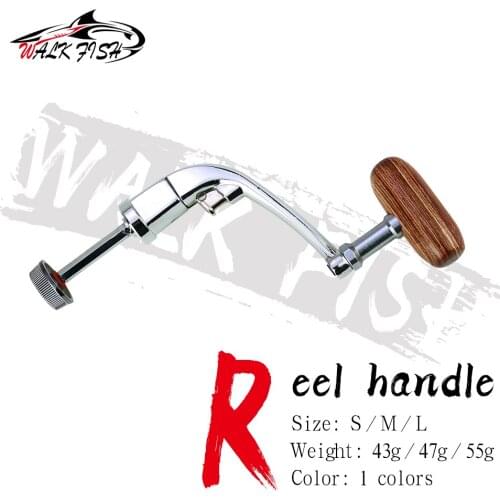 WALK FISH Universal Wood Handle Fishing Reel Crank Rock Arm Spinning Wheel Grasp Spinning Wheel Handle Metal Folding Rocking Arm
