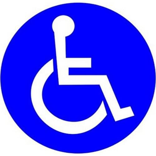 Wootile 2" X 2" Set of 200 Disabled Wheelchair Handicap Round Vinyl Decal Sticker Label