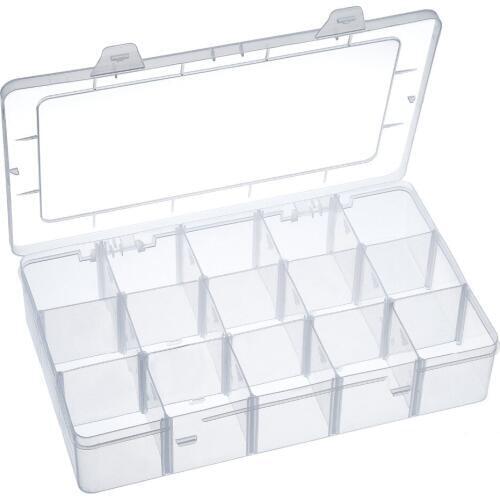 XRHYY Clear Crafts 15 Compartments Organizer Storage Box for Washi Tape Art Supplies and Sticker For School and Home
