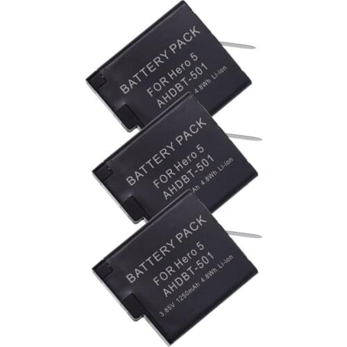Yidabusiness 3PCS 1250mAh Battery for GoPro Hero 7 Black, Hero 6 Black, Hero 5 Black, Hero 2018, AHDBT-501