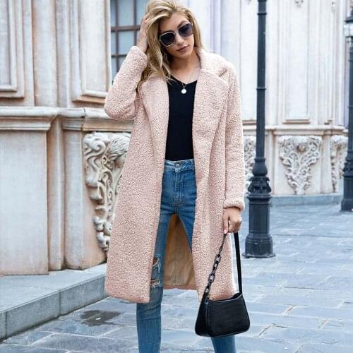 Winter Long Teddy Coat Women Faux Fur Coat Female Plus Size Warm Women Winter Coats Fur Jacket Female Plush Overcoat Outwear