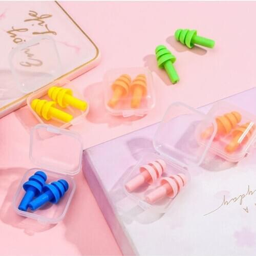 1 Pairs Portable Practical Comfortable Tree Style Sound Insulation Earplug Outdoor Sleep Swimming Diving Silicone Earplugs