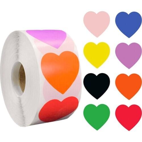 100-500pcs Chroma Heart Labels Stickers Color Code Dot Labels Stickers 1 Inch Red,blue,pink,black,custom Stickers Stationery